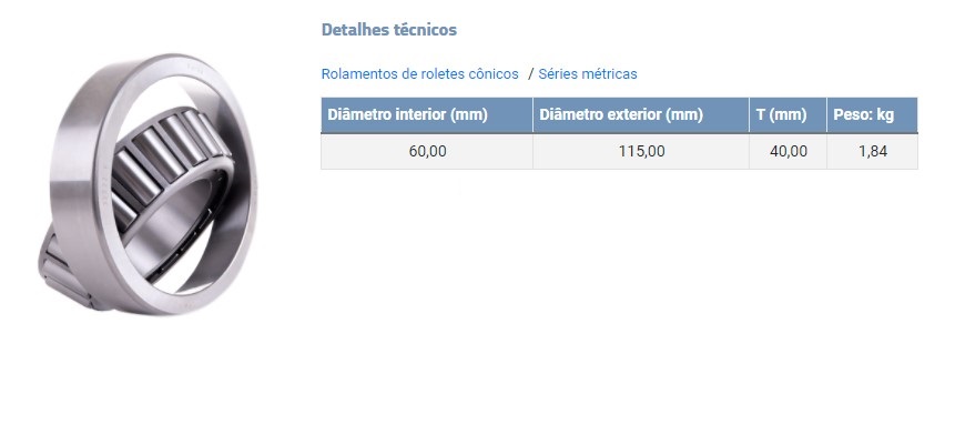 ROLAMENTO CUBO DIANT INT VOLVO NL 10/12