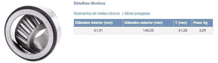 ROLAMENTO PINHAO VOLVO EV81 GRANDE