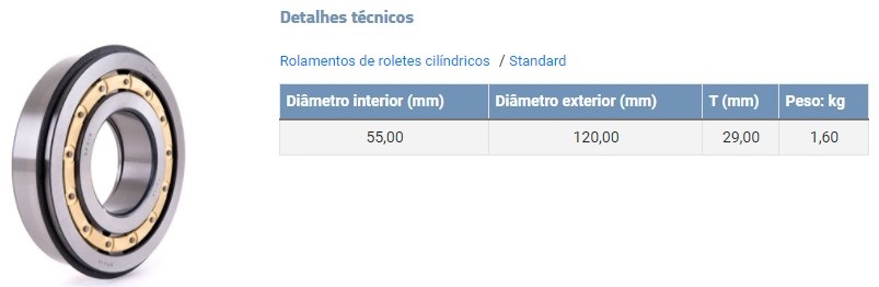 ROLAMENTO ENTALHADO CAIXA MB(4K120GP/121